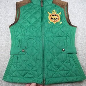 Ralph Lauren Sport Vest Womens XS Green Quilted Insulated Hiking Skiing‎ Outdoor